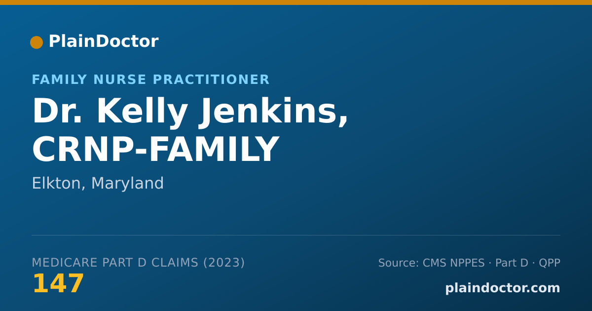 Shareable card for Kelly Jenkins, CRNP-FAMILY - Family Nurse Practitioner, Elkton, MD