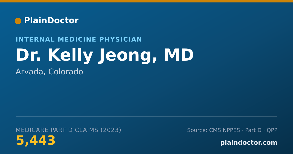 Shareable card for Kelly Jeong, MD - Internal Medicine Physician, Arvada, CO