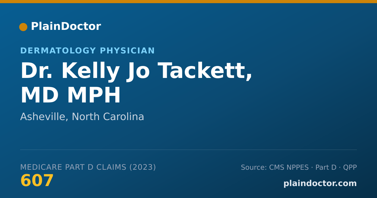 Shareable card for Kelly Jo Tackett, MD MPH - Dermatology Physician, Asheville, NC