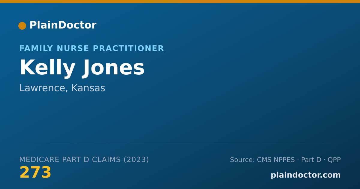 Shareable card for Kelly Jones - Family Nurse Practitioner, Lawrence, KS