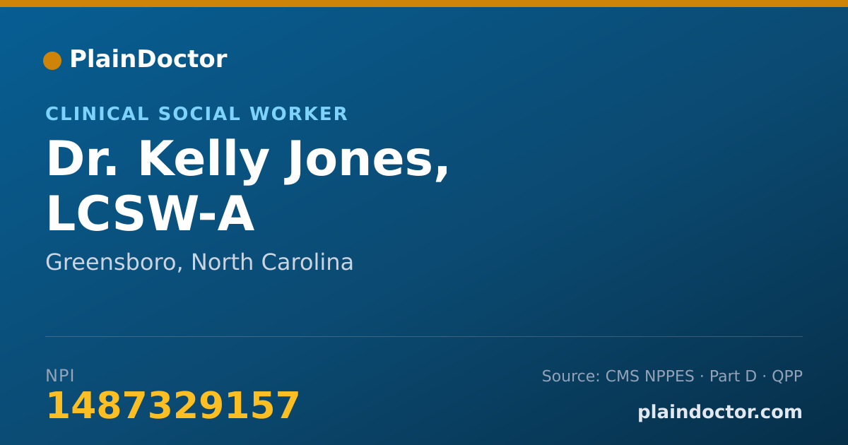 Shareable card for Kelly Jones, LCSW-A - Clinical Social Worker, Greensboro, NC