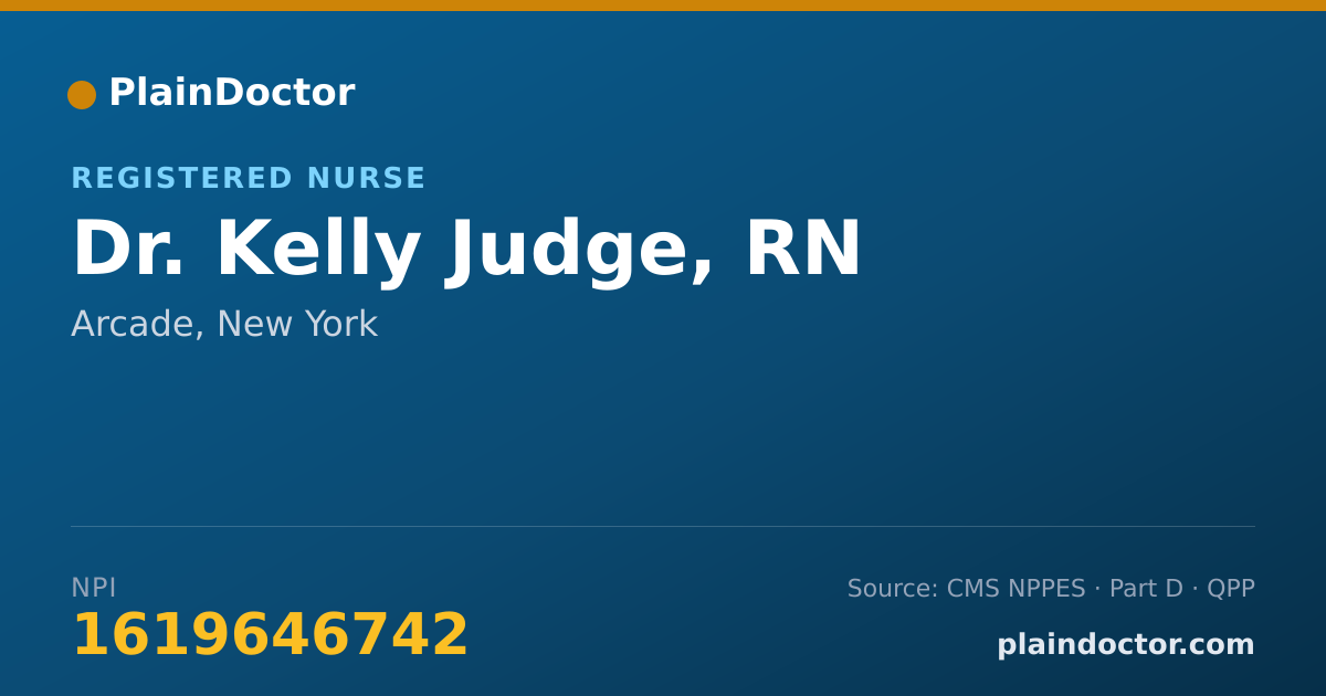 Shareable card for Kelly Judge, RN - Registered Nurse, Arcade, NY