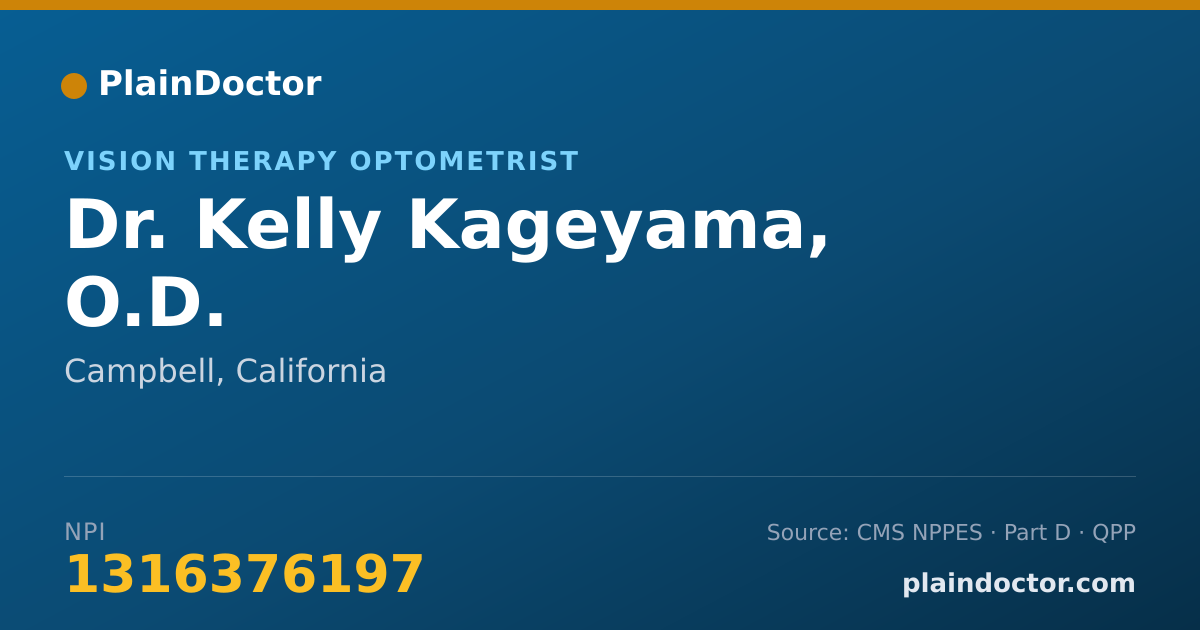 Shareable card for Kelly Kageyama, O.D. - Vision Therapy Optometrist, Campbell, CA