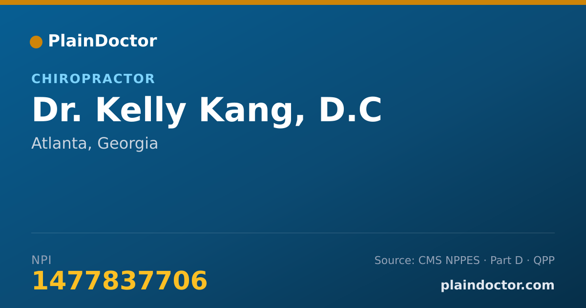 Shareable card for Kelly Kang, D.C - Chiropractor, Atlanta, GA
