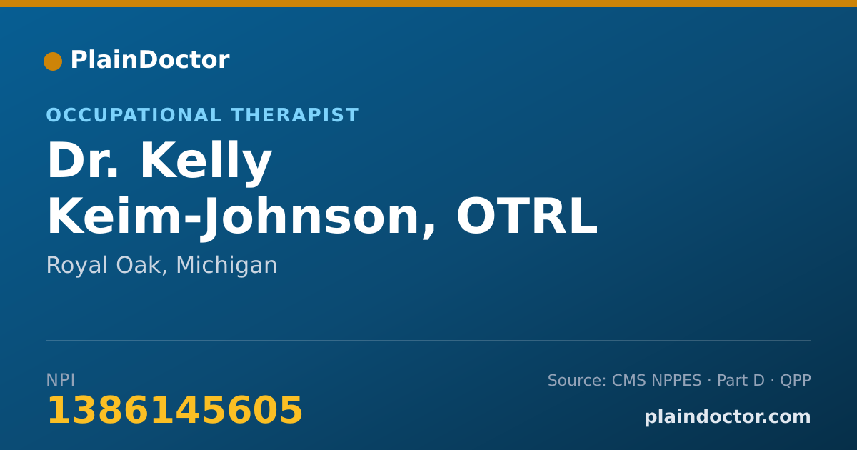 Shareable card for Kelly Keim-Johnson, OTRL - Occupational Therapist, Royal Oak, MI