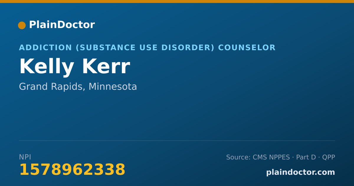 Shareable card for Kelly Kerr - Addiction (Substance Use Disorder) Counselor, Grand Rapids, MN