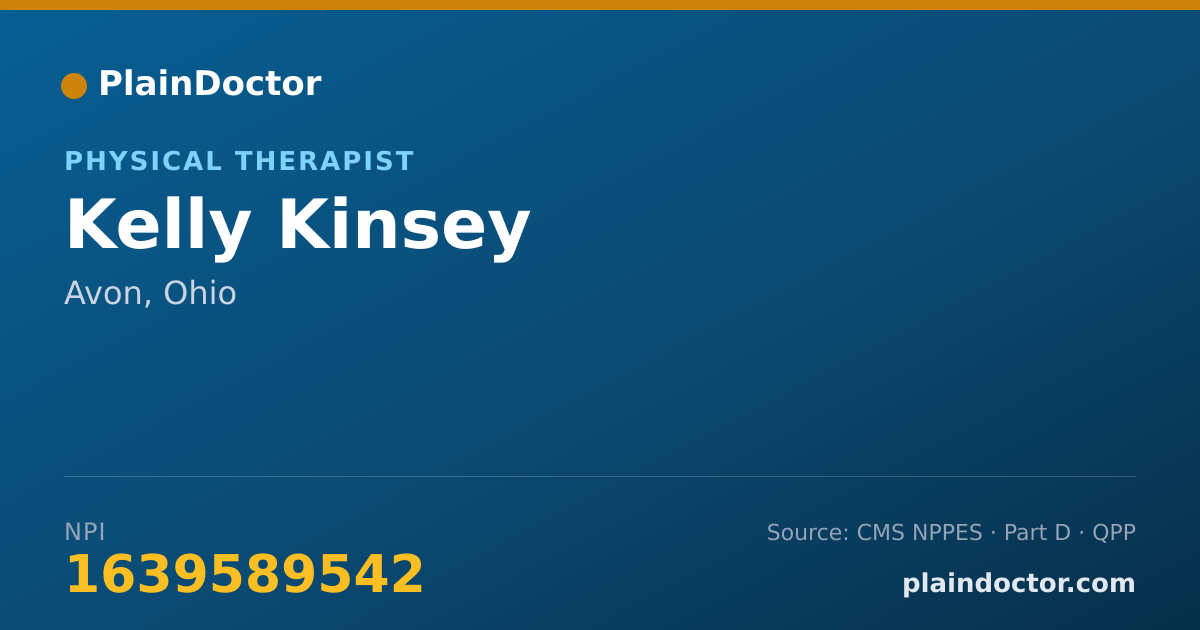 Shareable card for Kelly Kinsey - Physical Therapist, Avon, OH