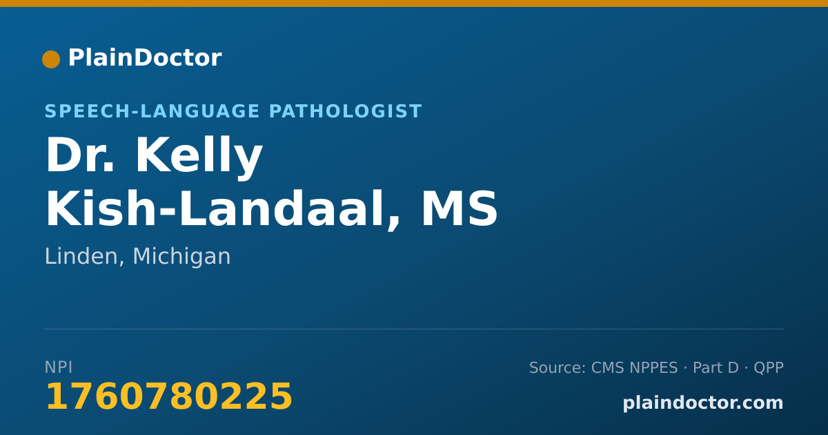 Shareable card for Kelly Kish-Landaal, MS CCC-SLP - Speech-Language Pathologist, Linden, MI