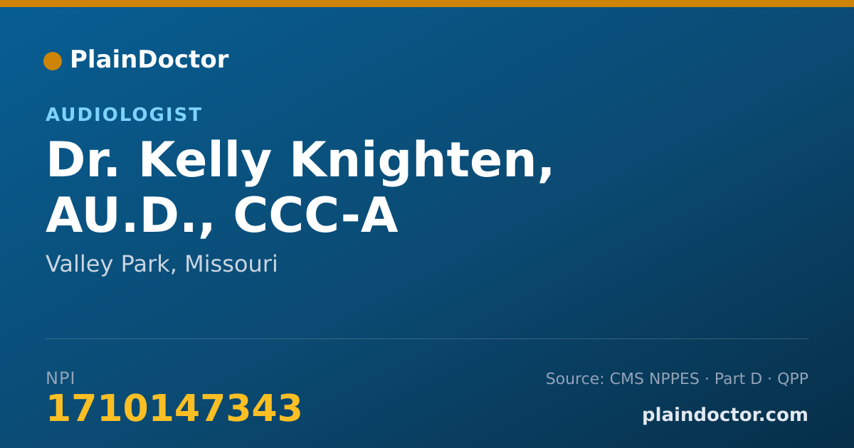 Shareable card for Kelly Knighten, AU.D., CCC-A - Audiologist, Valley Park, MO