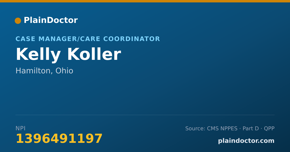 Shareable card for Kelly Koller - Case Manager/Care Coordinator, Hamilton, OH
