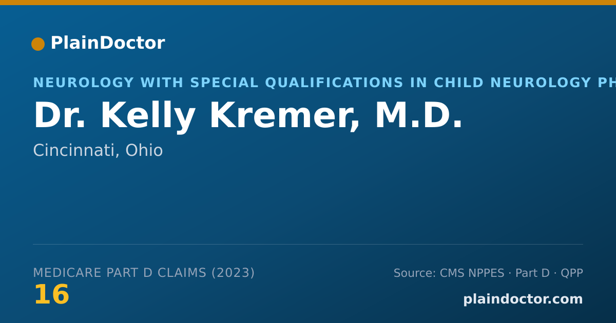 Shareable card for Kelly Kremer, M.D. - Neurology with Special Qualifications in Child Neurology Physician, Cincinnati, OH