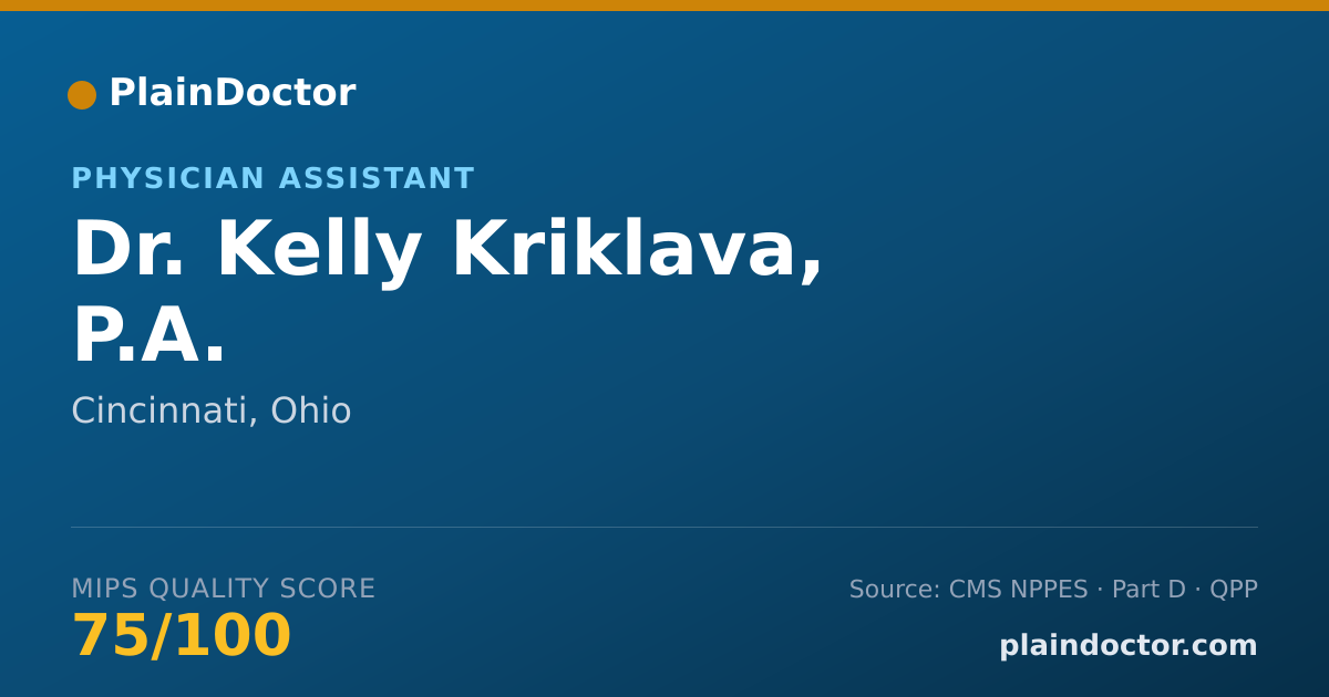 Shareable card for Kelly Kriklava, P.A. - Physician Assistant, Cincinnati, OH