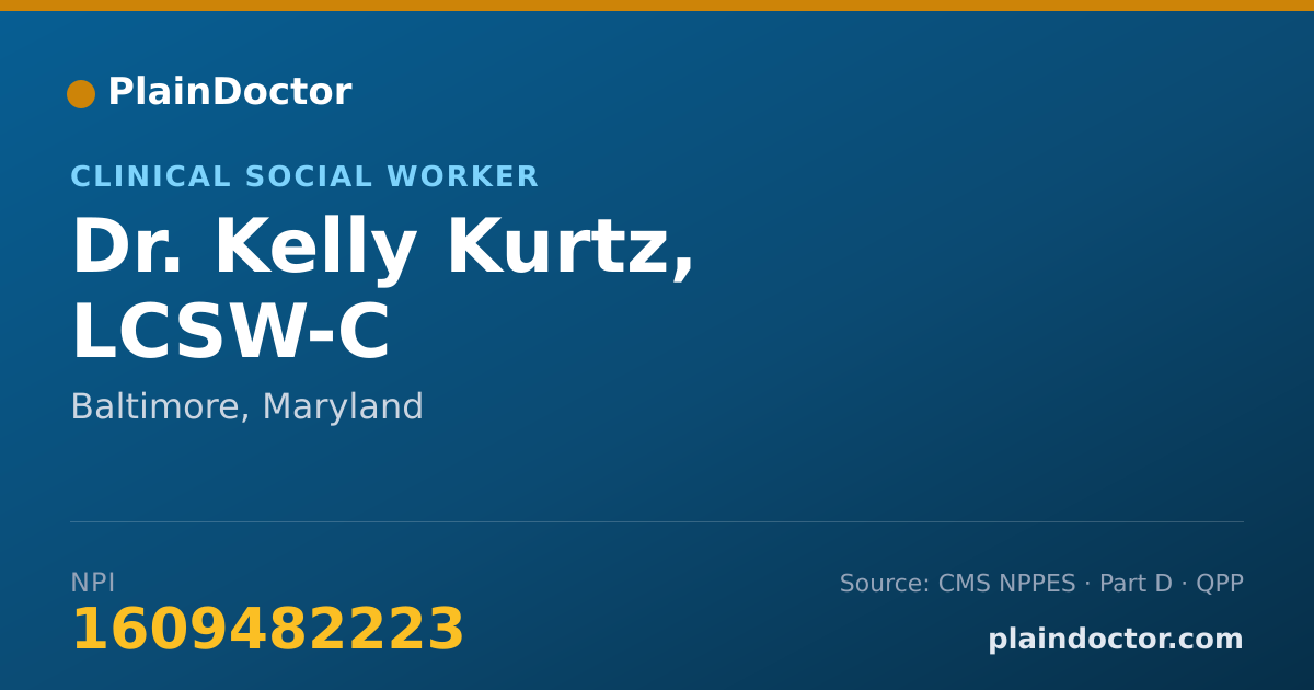 Shareable card for Kelly Kurtz, LCSW-C - Clinical Social Worker, Baltimore, MD