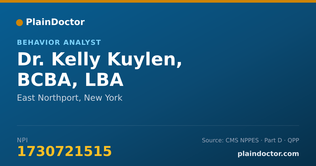 Shareable card for Kelly Kuylen, BCBA, LBA - Behavior Analyst, East Northport, NY