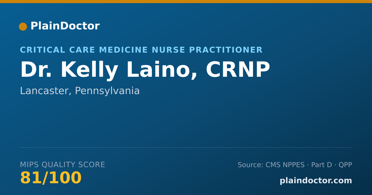 Shareable card for Kelly Laino, CRNP - Critical Care Medicine Nurse Practitioner, Lancaster, PA