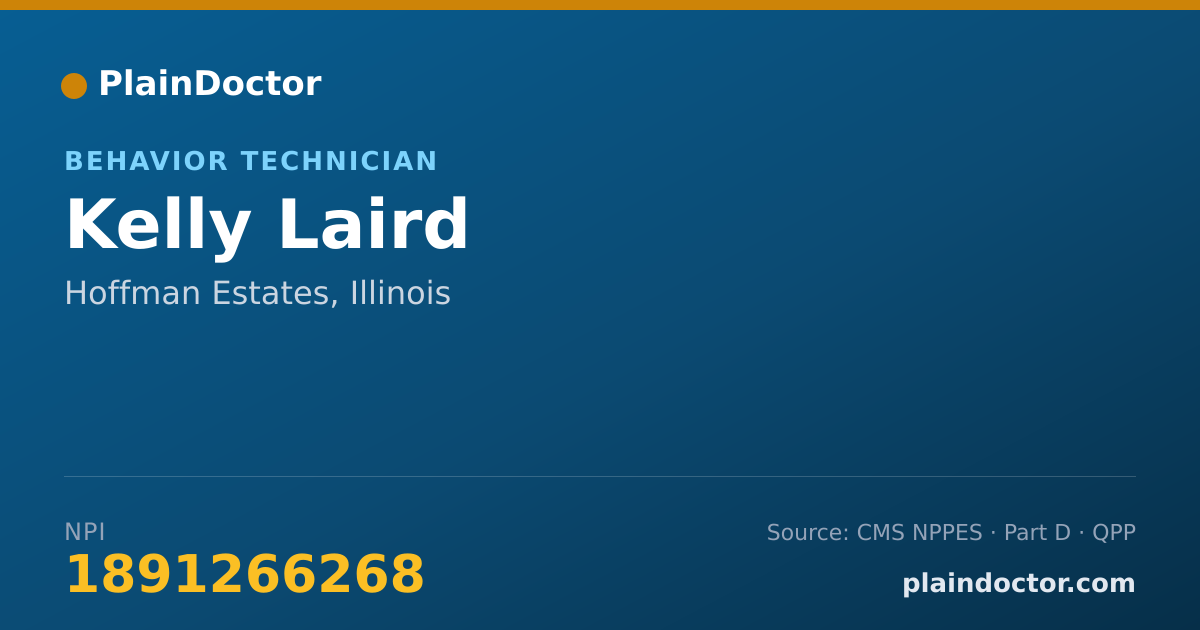 Shareable card for Kelly Laird - Behavior Technician, Hoffman Estates, IL