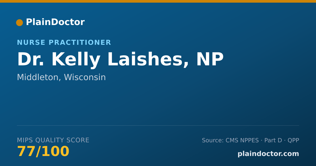 Shareable card for Kelly Laishes, NP - Nurse Practitioner, Middleton, WI