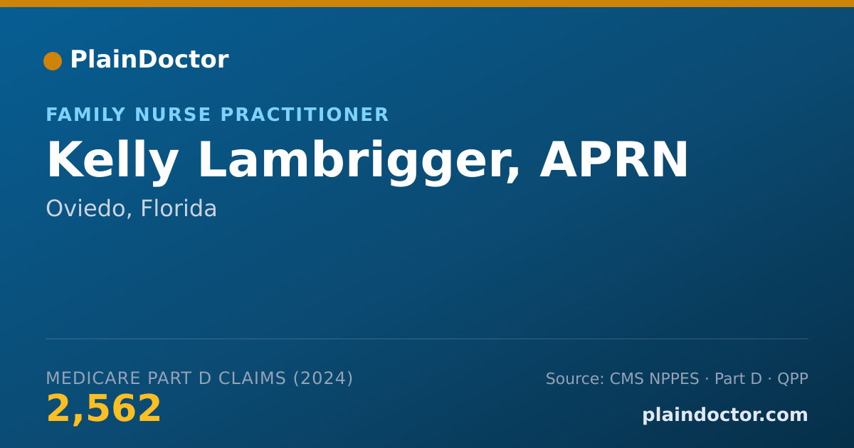 Shareable card for Kelly Lambrigger, APRN - Family Nurse Practitioner, Oviedo, FL