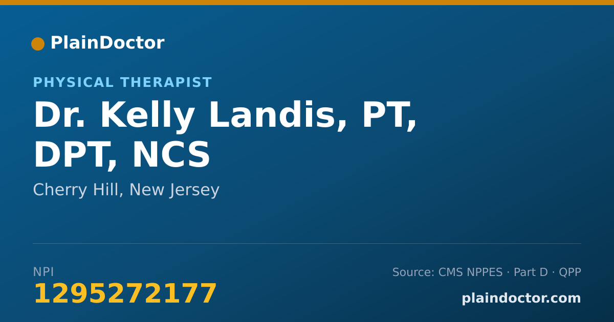 Shareable card for Kelly Landis, PT, DPT, NCS - Physical Therapist, Cherry Hill, NJ