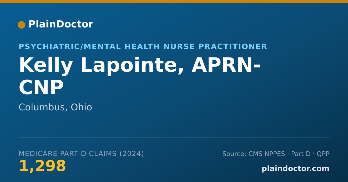 Shareable card for Kelly Lapointe, APRN- CNP - Psychiatric/Mental Health Nurse Practitioner, Columbus, OH