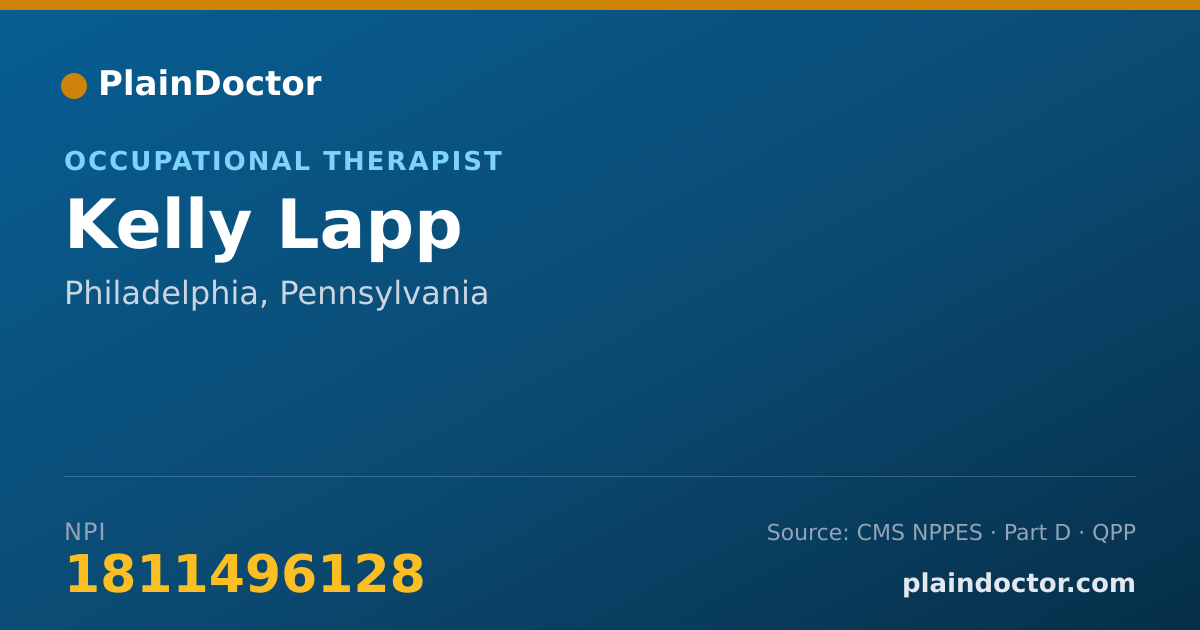 Shareable card for Kelly Lapp - Occupational Therapist, Philadelphia, PA