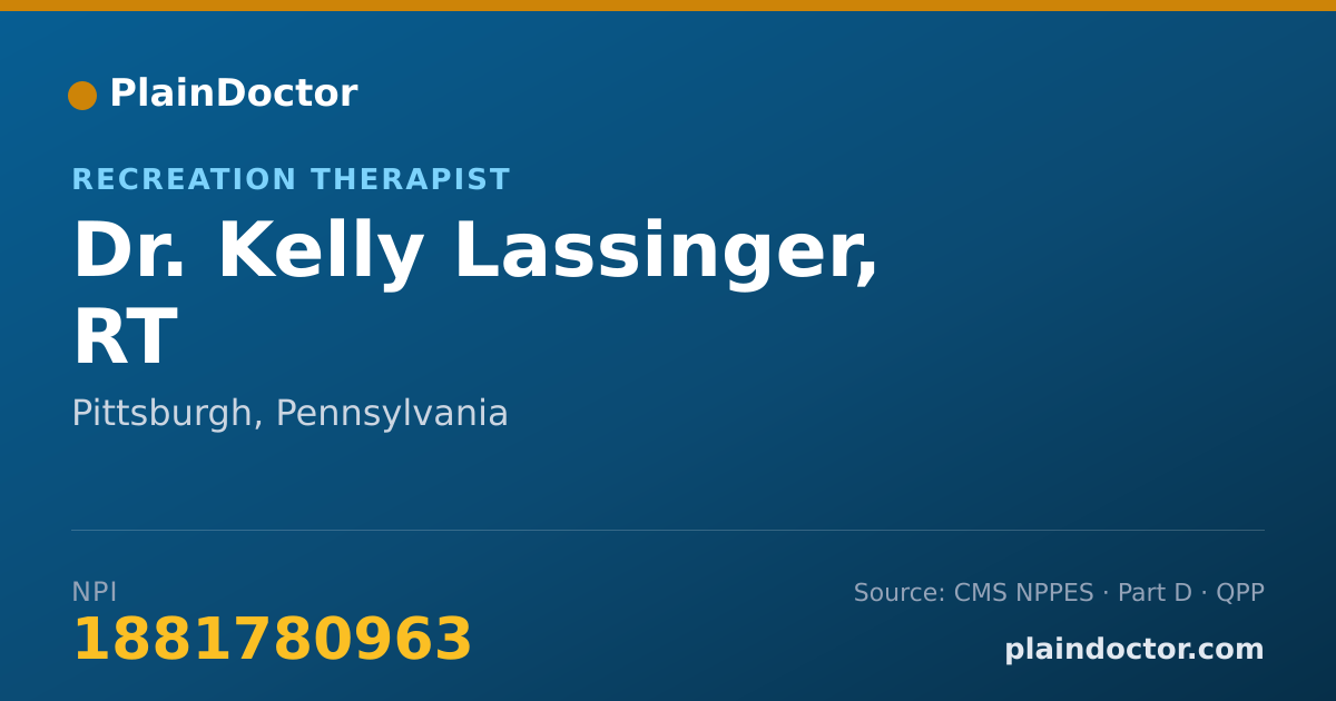 Shareable card for Kelly Lassinger, RT - Recreation Therapist, Pittsburgh, PA