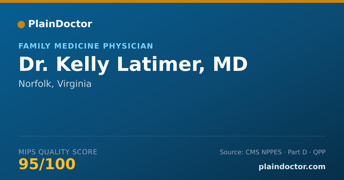 Shareable card for Kelly Latimer, MD - Family Medicine Physician, Norfolk, VA