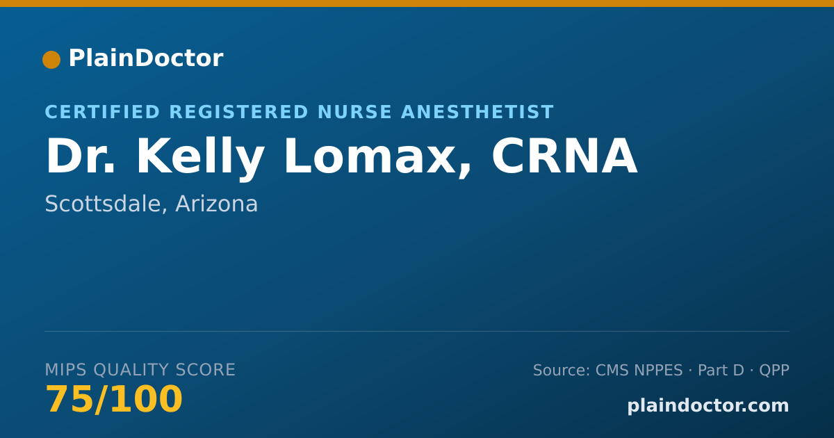 Shareable card for Kelly Lomax, CRNA - Certified Registered Nurse Anesthetist, Scottsdale, AZ
