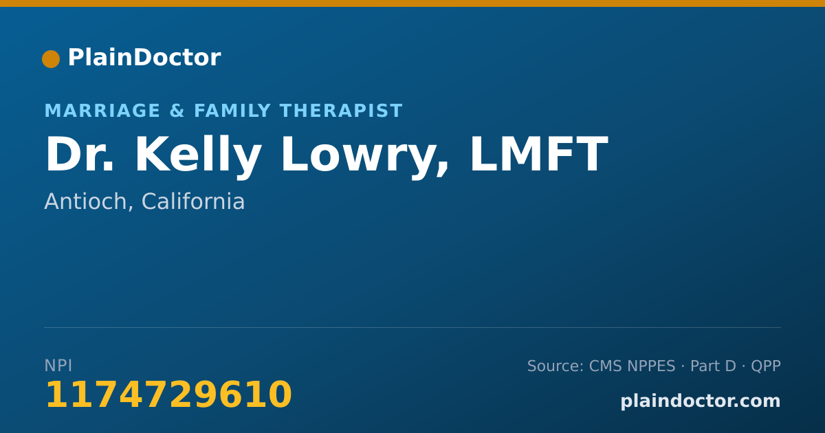 Shareable card for Kelly Lowry, LMFT - Marriage & Family Therapist, Antioch, CA