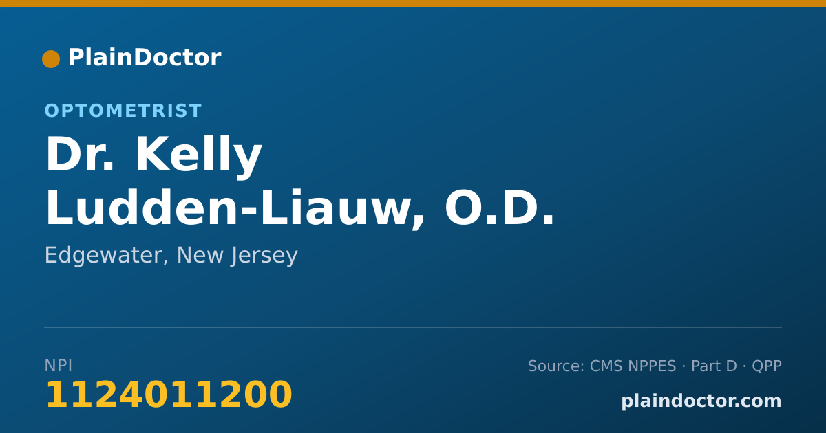 Shareable card for Kelly Ludden-Liauw, O.D. - Optometrist, Edgewater, NJ