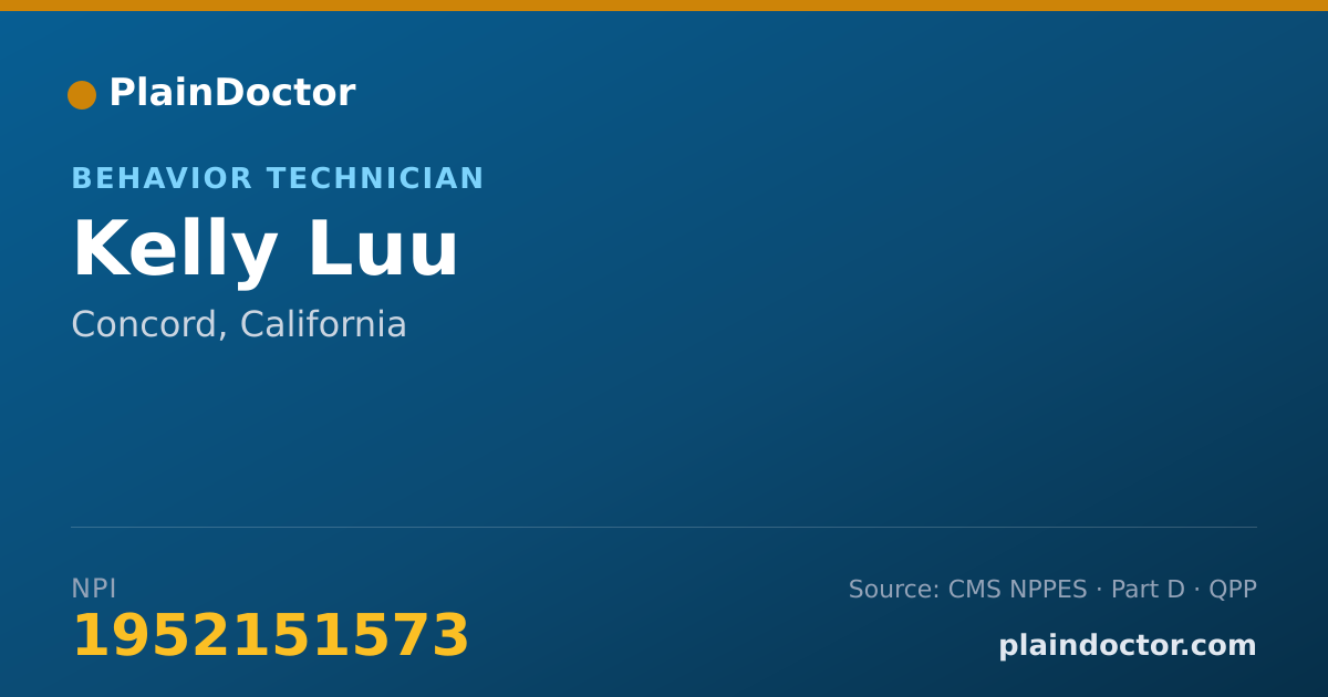 Shareable card for Kelly Luu - Behavior Technician, Concord, CA