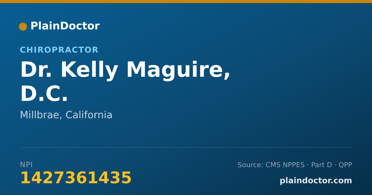 Shareable card for Kelly Maguire, D.C. - Chiropractor, Millbrae, CA