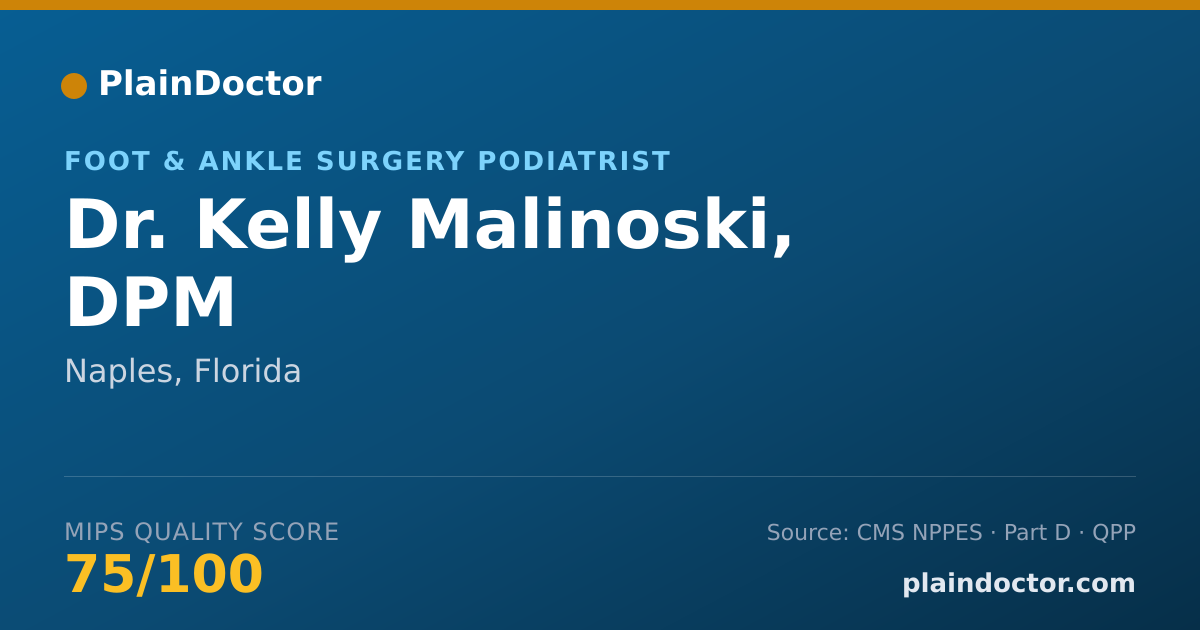 Shareable card for Kelly Malinoski, DPM - Foot & Ankle Surgery Podiatrist, Naples, FL