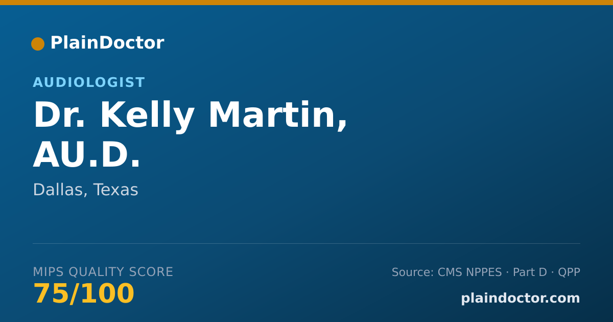 Shareable card for Kelly Martin, AU.D. - Audiologist, Dallas, TX