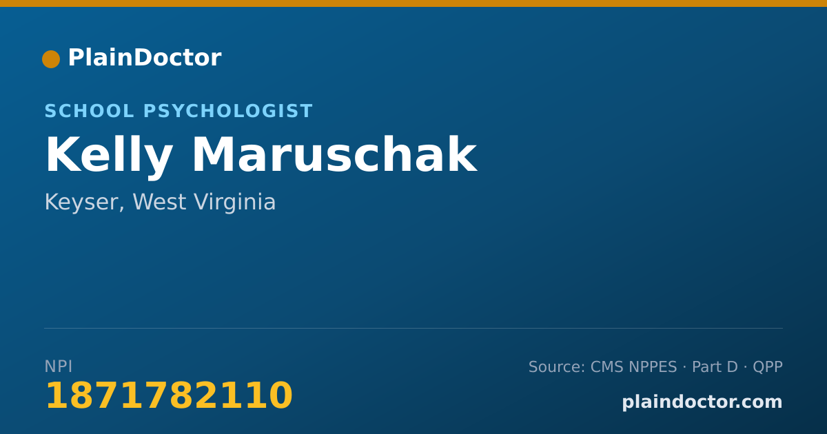 Shareable card for Kelly Maruschak - School Psychologist, Keyser, WV