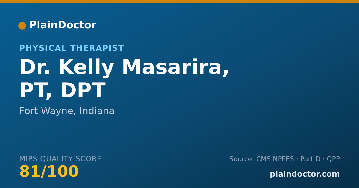 Shareable card for Kelly Masarira, PT, DPT - Physical Therapist, Fort Wayne, IN