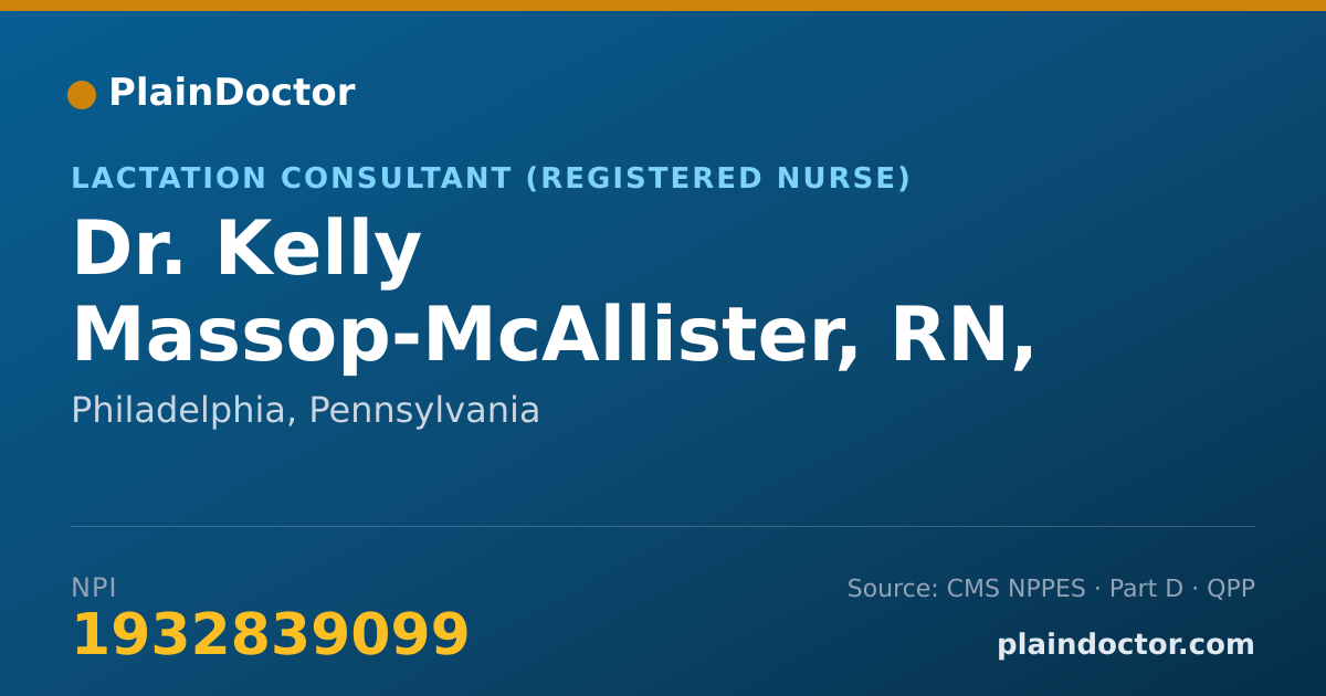 Shareable card for Kelly Massop-McAllister, RN, IBCLC - Lactation Consultant (Registered Nurse), Philadelphia, PA