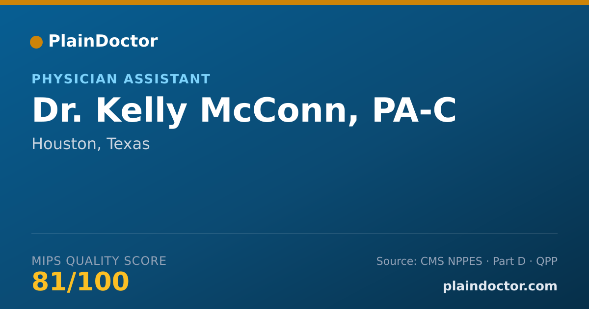 Shareable card for Kelly McConn, PA-C - Physician Assistant, Houston, TX
