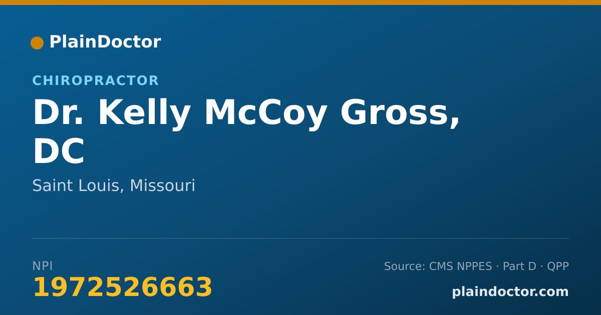 Shareable card for Kelly McCoy Gross, DC - Chiropractor, Saint Louis, MO