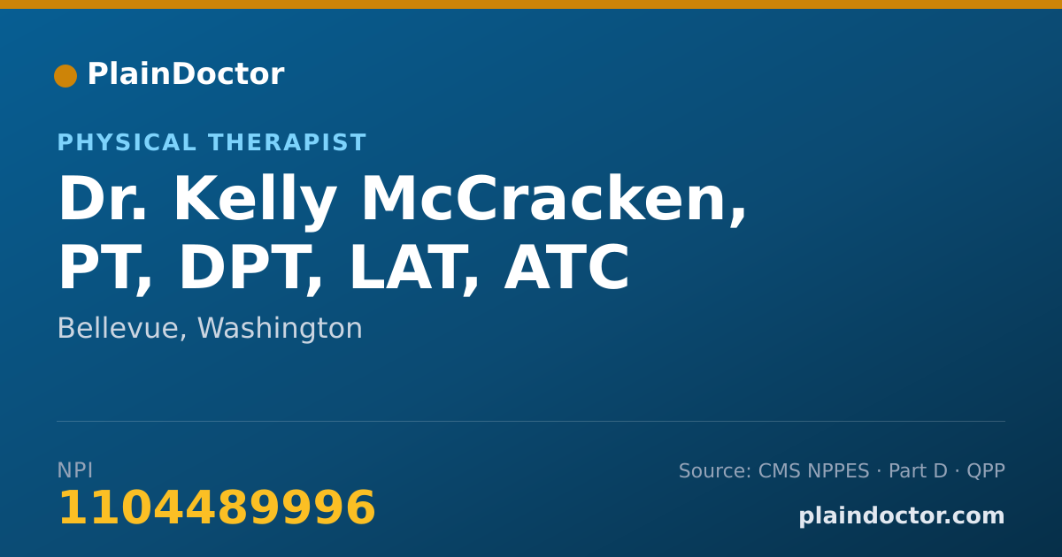 Shareable card for Kelly McCracken, PT, DPT, LAT, ATC - Physical Therapist, Bellevue, WA