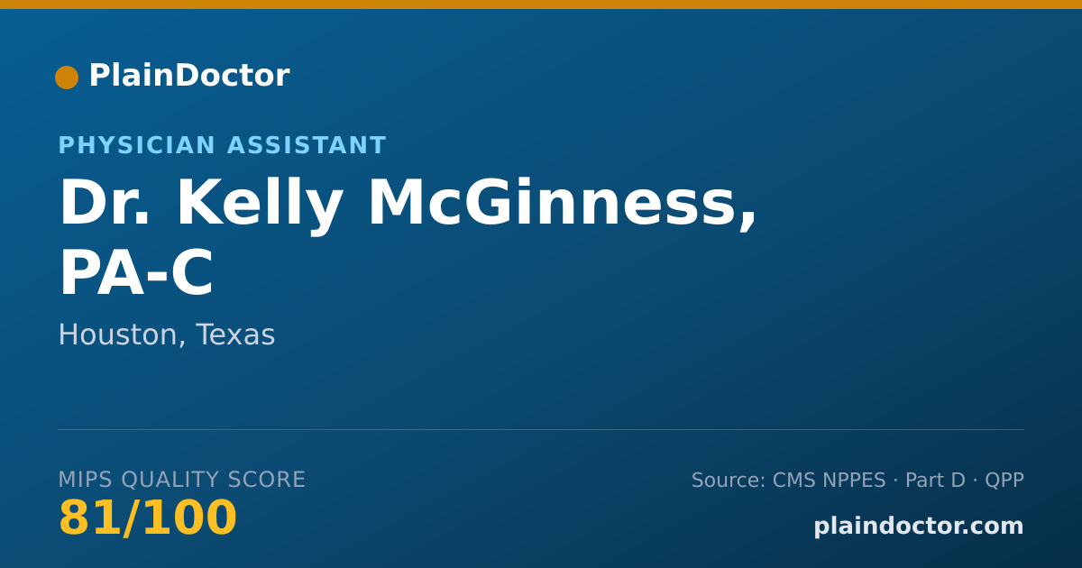 Shareable card for Kelly McGinness, PA-C - Physician Assistant, Houston, TX