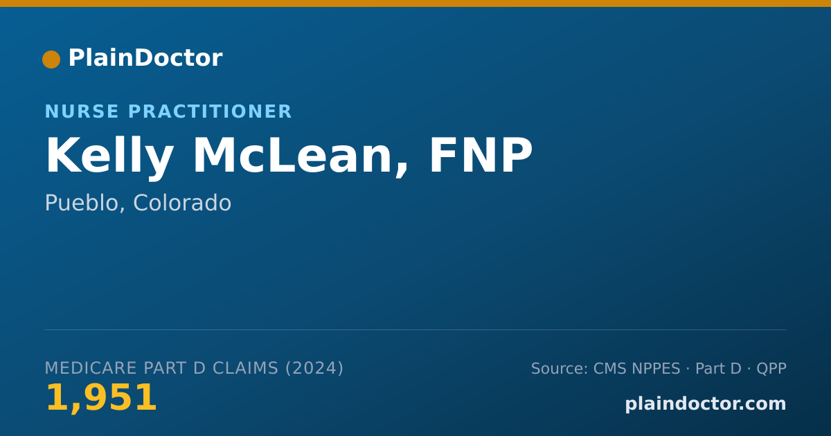 Shareable card for Kelly McLean, FNP - Critical Care Medicine Registered Nurse, Pueblo, CO