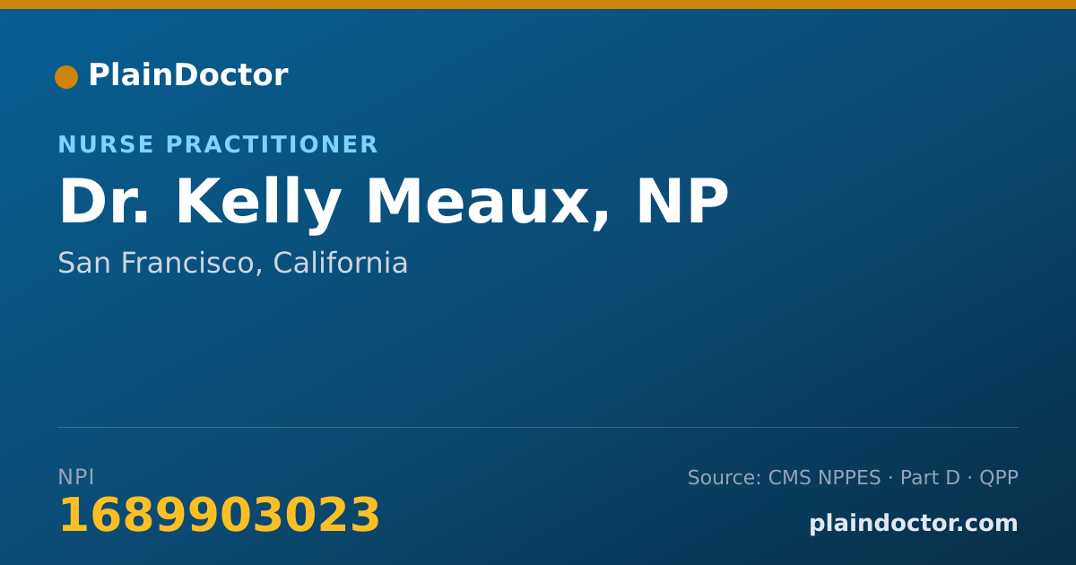 Shareable card for Kelly Meaux, NP - Nurse Practitioner, San Francisco, CA