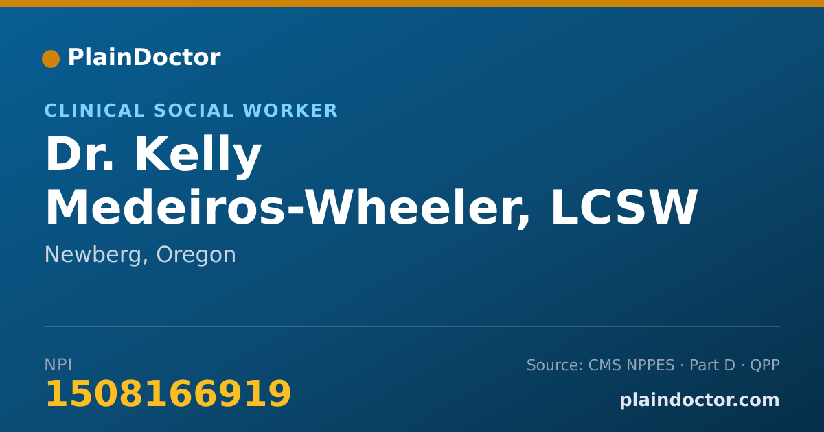 Shareable card for Kelly Medeiros-Wheeler, LCSW - Clinical Social Worker, Newberg, OR