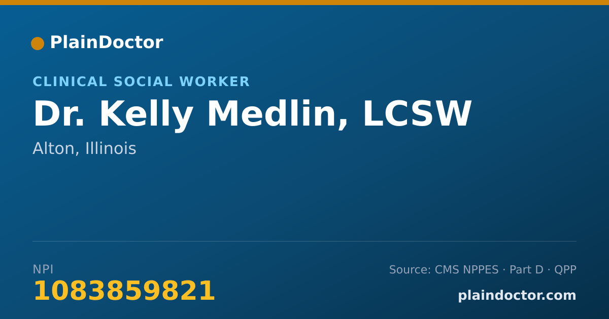 Shareable card for Kelly Medlin, LCSW - Clinical Social Worker, Alton, IL