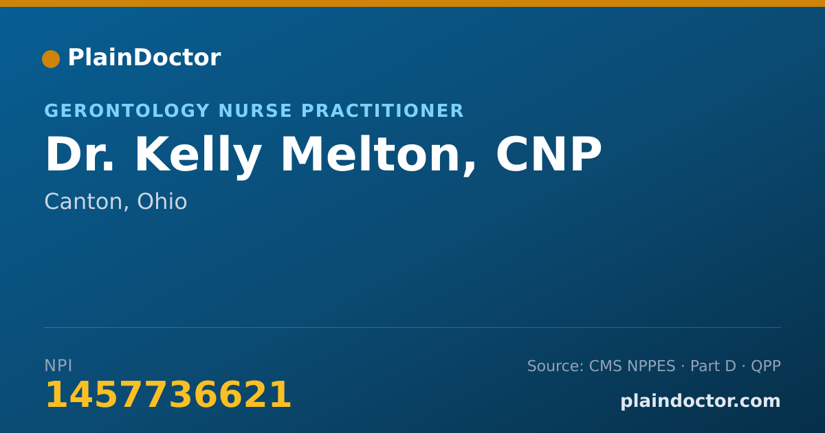Shareable card for Kelly Melton, CNP - Gerontology Nurse Practitioner, Canton, OH