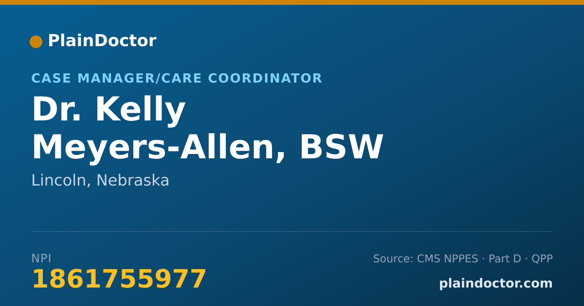 Shareable card for Kelly Meyers-Allen, BSW - Case Manager/Care Coordinator, Lincoln, NE