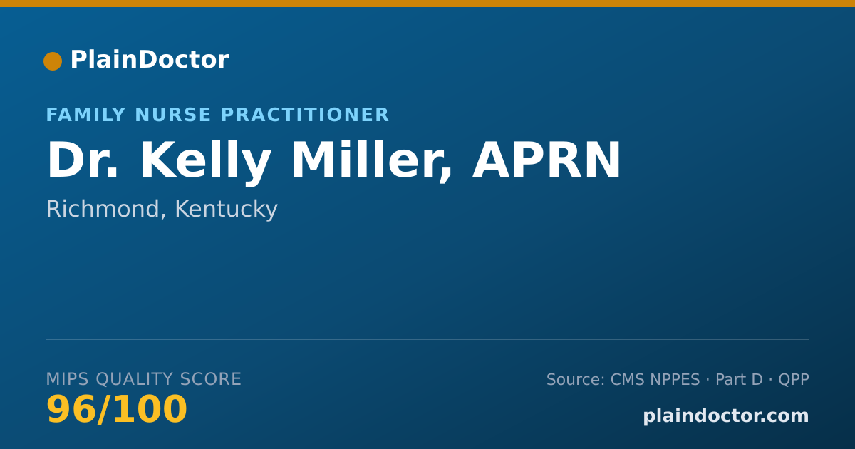 Shareable card for Kelly Miller, APRN - Family Nurse Practitioner, Richmond, KY