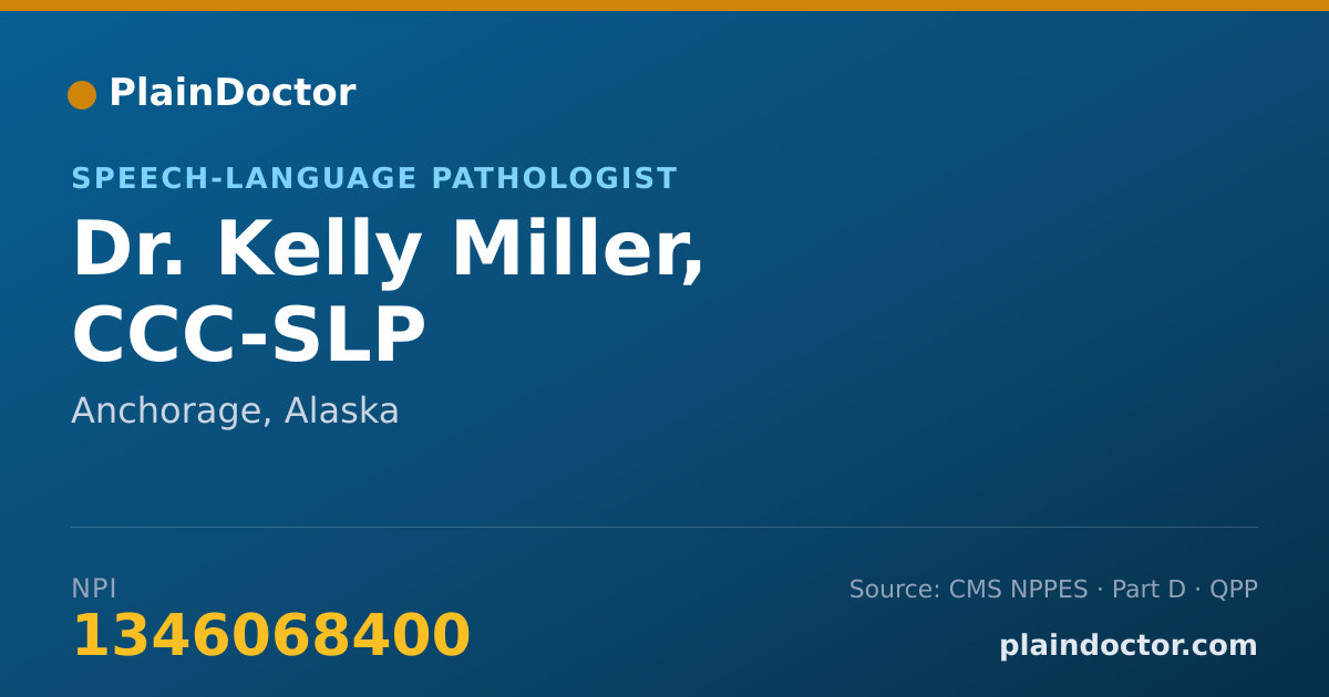 Shareable card for Kelly Miller, CCC-SLP - Speech-Language Pathologist, Anchorage, AK