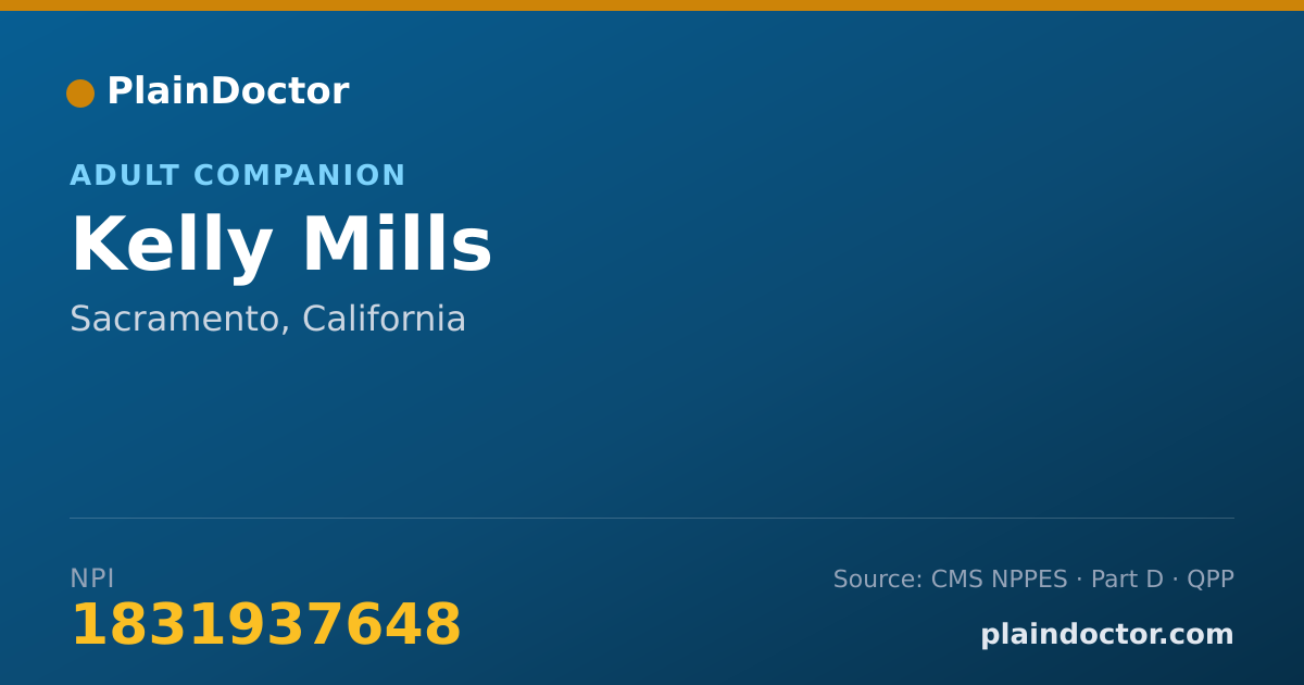 Shareable card for Kelly Mills - Adult Companion, Sacramento, CA